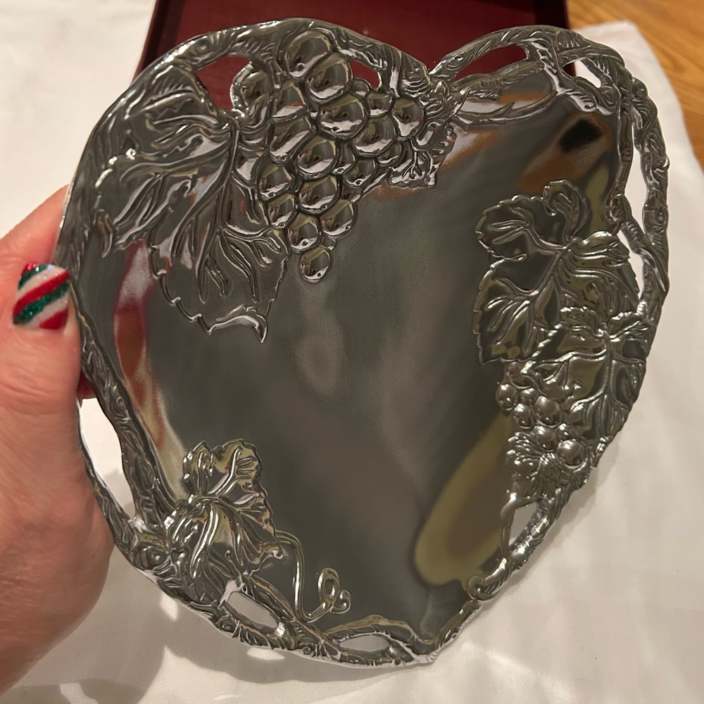 Arthur Court Design Grape Heart Coupe Tray